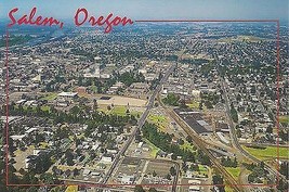 1980&#39;s Aerial View of Salem, Oregon &amp; Willamette River - £2.35 GBP