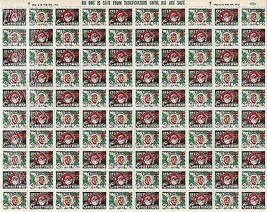 Mint Sheet of 1957 Christmas Seals - $7.87