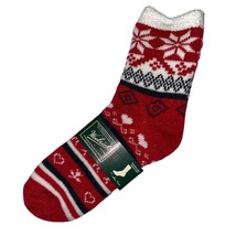 Woolrich Home Socks Womens Red White Double Layer Crew Aloe Vera Deer Sn... - £11.06 GBP