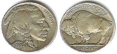 1936 Buffalo Nickel - Fine (strong date) - £2.30 GBP
