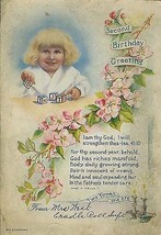 1919 Second Birthday Greeting with Amos R. Wells verse - $6.88