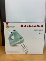 NEW/SEALED Kitchen Aid 5-Speed Stainless Steel Hand Mixer Ice Blue KHM512IC - $53.12