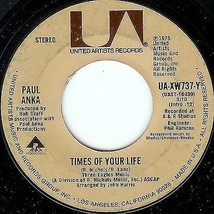 United Artist #XW737 - &quot;Water Runs Deep&quot; &amp; &quot;Times Of Your Life&quot; -  Paul Anka - £2.30 GBP