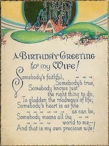 1929 &quot;Birthday Greeting to my Wife&quot; - $4.90