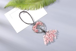 Pink Car Accessories Rose Quartz Crystal Rearview Mirror Hanging Accessories Cry - £18.04 GBP