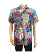 Men&#39;s Sports Shirt by MIZUMI Medallion Floral Printed Short Sleeves M647... - $47.06 CAD