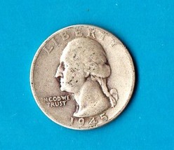 1945 Washington Quarter Moderate Wear - $10.00