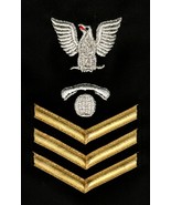 USN  RATING BADGE IC1 INTERIOR COMMUNICATIONS ELECTRICIAN PO1 GOLD BLACK... - €8,43 EUR