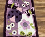 Lambs Ivy Baby Blanket Purple Ladybug Butterfly Flowers Fleece Plush - $31.34