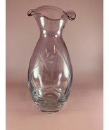 Lenox Clear/Amethyst Etched 8.75” Ruffle Edge Vase - $25.73
