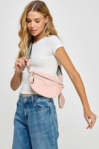 Fame PU Leather Weave Textured Crossbody Bag with Coin Purse - $30.89