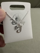 Disney Parks Mickey Mouse Faux Gem Letter J Silver Color Necklace NEW image 2