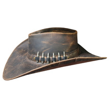Ranch Cowboy Crazy Horse Leather Hat - £255.57 GBP