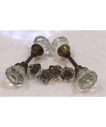 Antique Lot of Clear Glass / Brass Door Knobs and Drawer Pulls - Excellent - £91.60 GBP