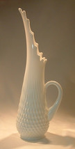 Fenton Vintage Large White Hobnail Swung Pitcher Vase with Applied Handle - $64.95