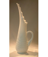 Fenton Vintage Large White Hobnail Swung Pitcher Vase with Applied Handle - £51.75 GBP