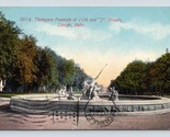 Thompson Fountain 11th and J Street View Lincoln Nebraska 1911 DB Postca... - $4.90