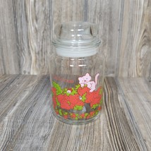 Vintage Strawberry Shortcake Canister &amp; Lid, Pink Cat Delicious 1980 - £22.17 GBP