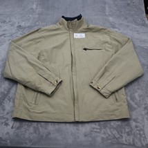 Tommy Hilfiger Jacket Mens M Khaki Zip Pocket Mesh Lining Active Golf Wear - £23.72 GBP