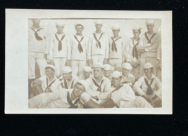 Military Men Navy Sailors In Uniform Group Photo RPPC Postcard - $50.00