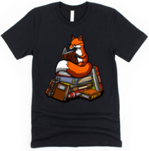 Fox Reading Books Funny Animal Librarian Unisex T-Shirt - £22.30 GBP