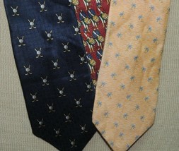 Lot of 3 Tommy Hilfiger Neck Tie/Necktie Silk golf palm tree drumr 56-58... - $11.69
