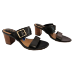 Clarks Artisan Leather Open Toe Sandals Women 6.5 M Black Gold Buckle Sl... - $38.69