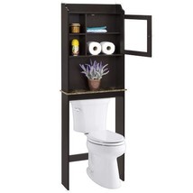 Modern Over The Toilet Space Saver Organization Wood Storage - Espresso - £79.00 GBP