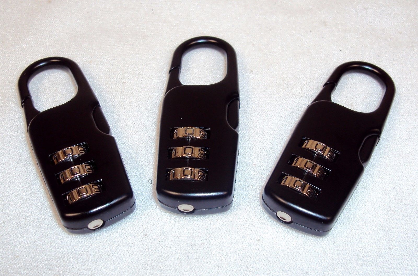 Primary image for Luggage Lock, Black, ~ CASE LOT 50 UNITS ~ Combination, Carabiner Latch ~ #LL77