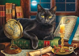 Black Cat Candlelight Witchcraft Spells Magic Ceramic Tile Mural Backsplash - £46.92 GBP+