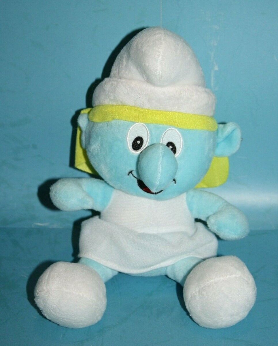 Smurfette Girl Plush Smurfs Doll 10&quot; Stuffed Hanging Suction Cup Hangs S... - $11.77