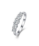 S925 Silver Rhodium Plated 0.9ct Moissanite Ring, Engagement &amp; Wedding Band - $74.00