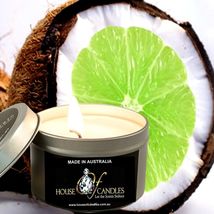 Tahitian Coconut Lime Eco Soy Wax Scented Tin Candles Vegan Friendly Hand Poured - £11.73 GBP+