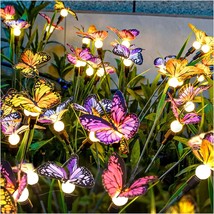 Solar Garden Lights Newest Swaying Butterfly Light Swaying in The Wind S... - $37.37