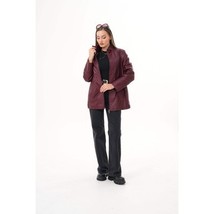 Vinci The Sierra Burgundy Leather Women Jacket image 13