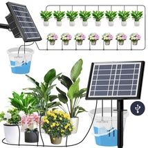 49Ft Solar Drip Irrigation Kit System,900Ml/Min Garden Watering System，3W - $838.73 MXN