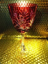 Faberge Odessa Cranberry Red Hock Crystal Wine Glass - £177.52 GBP