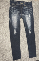 Kristin Nicole Pants Womens Large/XL Blue Stretchy Real Jean Distressed ... - $16.86
