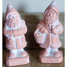 1860 &amp; 1875 Era Santa Claus Ceramic Figurine Ornament Set Of 2 Terra Cot... - $217.45 MXN