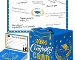 Graduation Decorations Blue and Gold 2024 - Guest Book Alternative, Grad... - $20.24