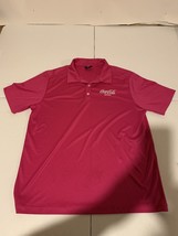 Coca Cola Spiced Men’s Size XL Magenta Golf Polo Shirt Logo Print Polyester - $28.01