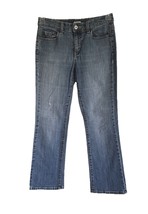 Liz &amp; Co Stretch Boot Cut Blue Jeans Some Distress (Pics) Size 4P - $17.73 CAD