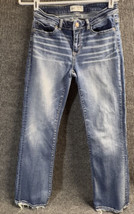 BKE Payton Jeans Womens 26x29.5 Mid Rise Blue Denim Pants Bootcut Distre... - $37.11