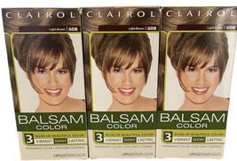 Pack of (3) New Clairol Balsam Permanent Hair Color, 608 Light Brown - £20.04 GBP