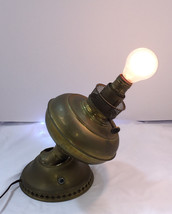 Vintage Electrified Brass Oil Lamp with Large Milk Glass Shade-Some Damage - £42.79 GBP
