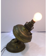 Vintage Electrified Brass Oil Lamp with Large Milk Glass Shade-Some Damage - £43.35 GBP