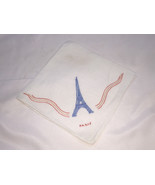D. Porthault Cotton Voile Embroidered Blue Eiffel Towel Handkerchief - NEW - £31.55 GBP