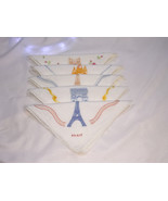D. Porthault Cotton Voile Embroidered Beige Eiffel Towel Handkerchief - NEW - £31.55 GBP