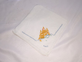 D. Porthault Cotton Voile Gold Sacre Coeur Embroidered Handkerchief - NEW - £31.28 GBP