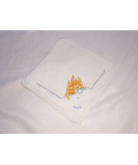 D. Porthault Cotton Voile Gold Sacre Coeur Embroidered Handkerchief - NEW - $39.60